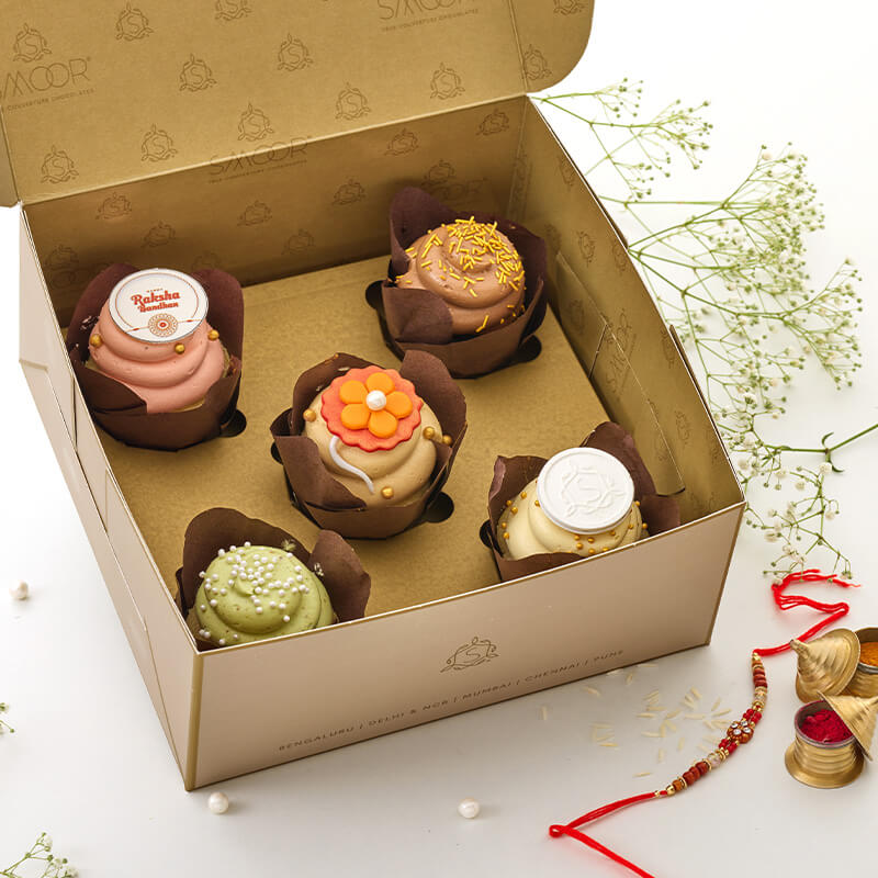 Raksha Bandhan Cupcakes Box of 5 (Eggless)