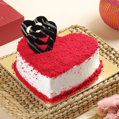 Red Velvet Heart Shaped Cake