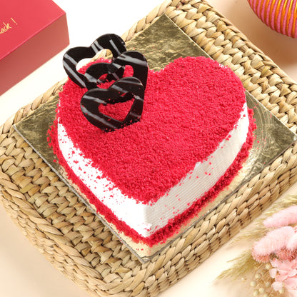 Red Velvet Heart Shaped Cake