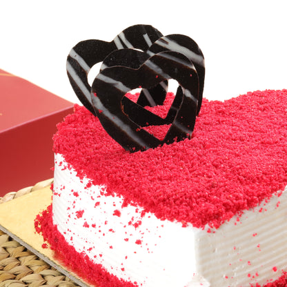 Red Velvet Heart Shaped Cake