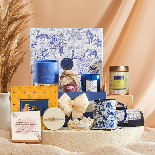 Roots & Rituals Rakhi Hamper for Brother for International Shipping | Exclusive Global Delivery
