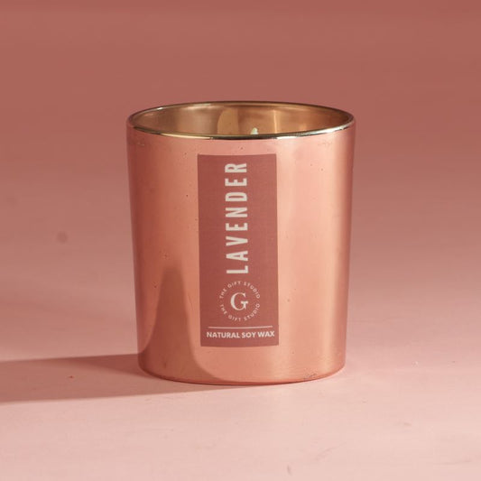 Rose Gold Glass Candle 35 Hrs - The Gift Studio