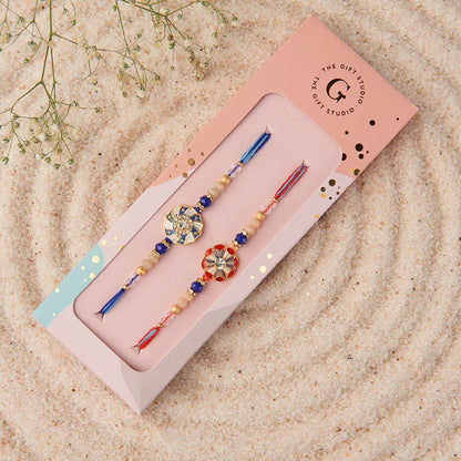 Royal Radiance Rakhi Set of 2_The Gift Studio