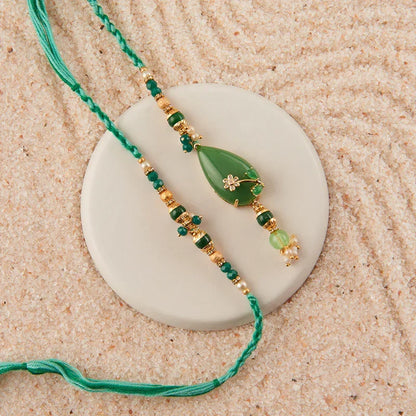 Royal Semi Precious Stone Bhaiya Bhabhi Rakhi_The Gift Studio
