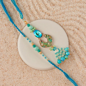 Semi Precious Stone Bhaiya Bhabhi Rakhi