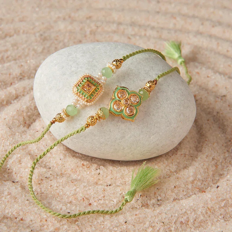 Set_of_2_Meenakari_Rakhi_with_Kundan_The Gift studio