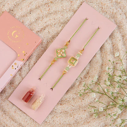 Set_of_2_Meenakari_Rakhi_with_Kundan_The Gift studio