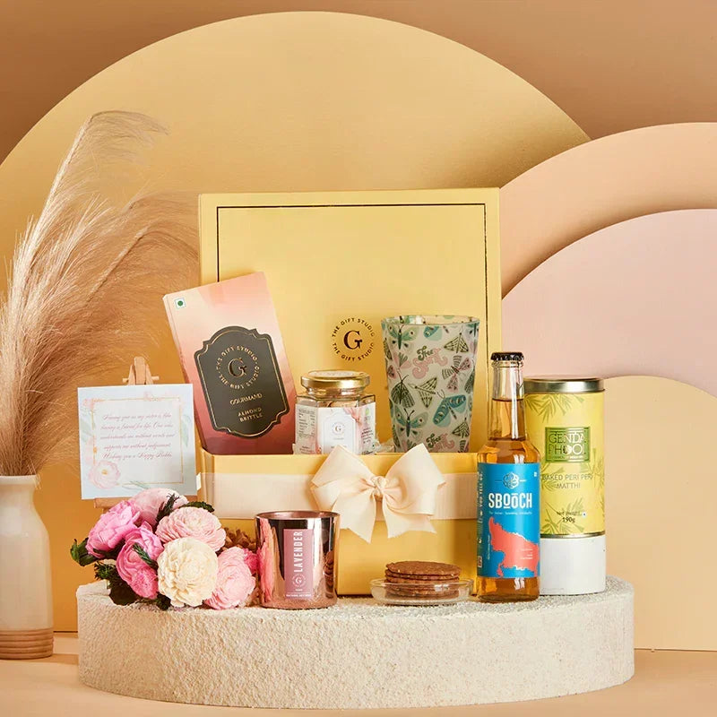 Sip, Snack & Shine Hamper for Sister_The Gift Studio
