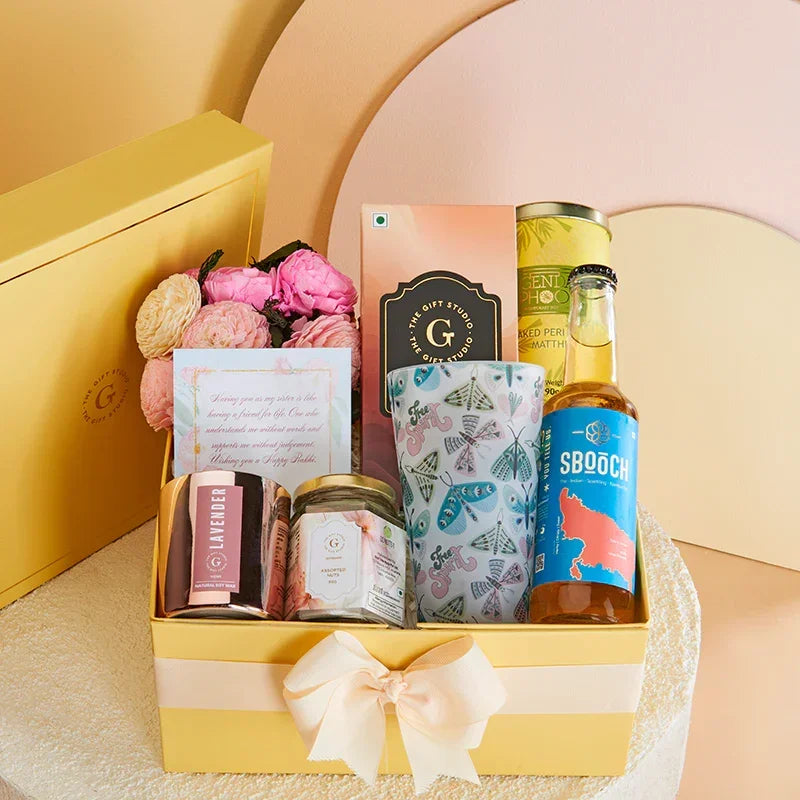 Sip, Snack & Shine Hamper for Sister_The Gift Studio