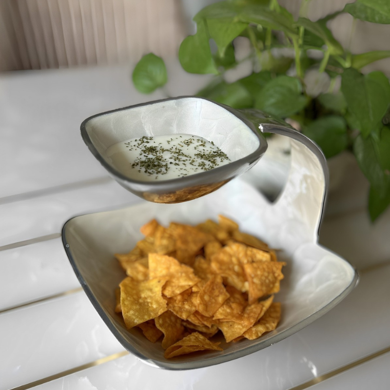 Square Chip Dip Bowl for Home and Office