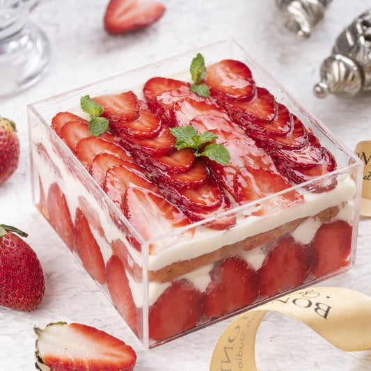 Strawberry Misu Cube Cake