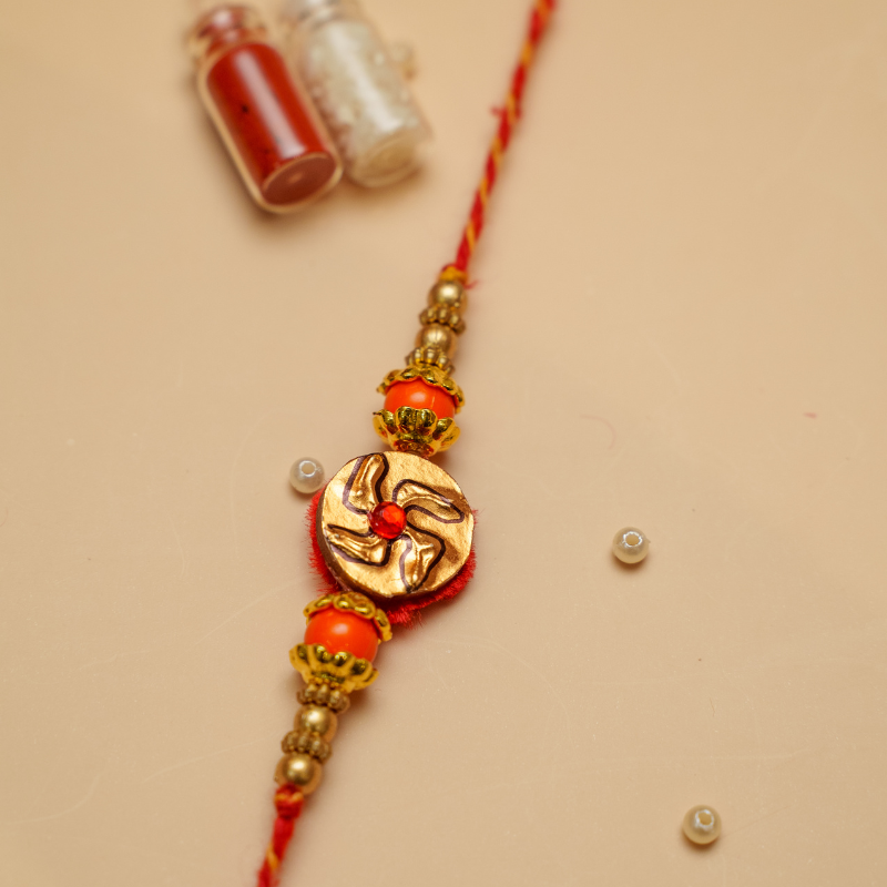 Swastika Tanjore Rakhi