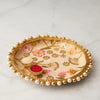 Thali floral embroidered & sequined 6.5In