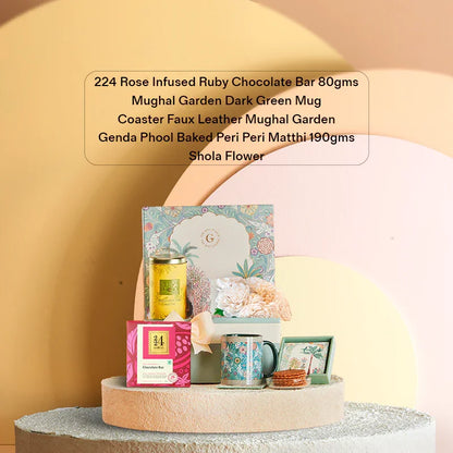 The Garden Gourmet Hamper shown with clear list of all items 