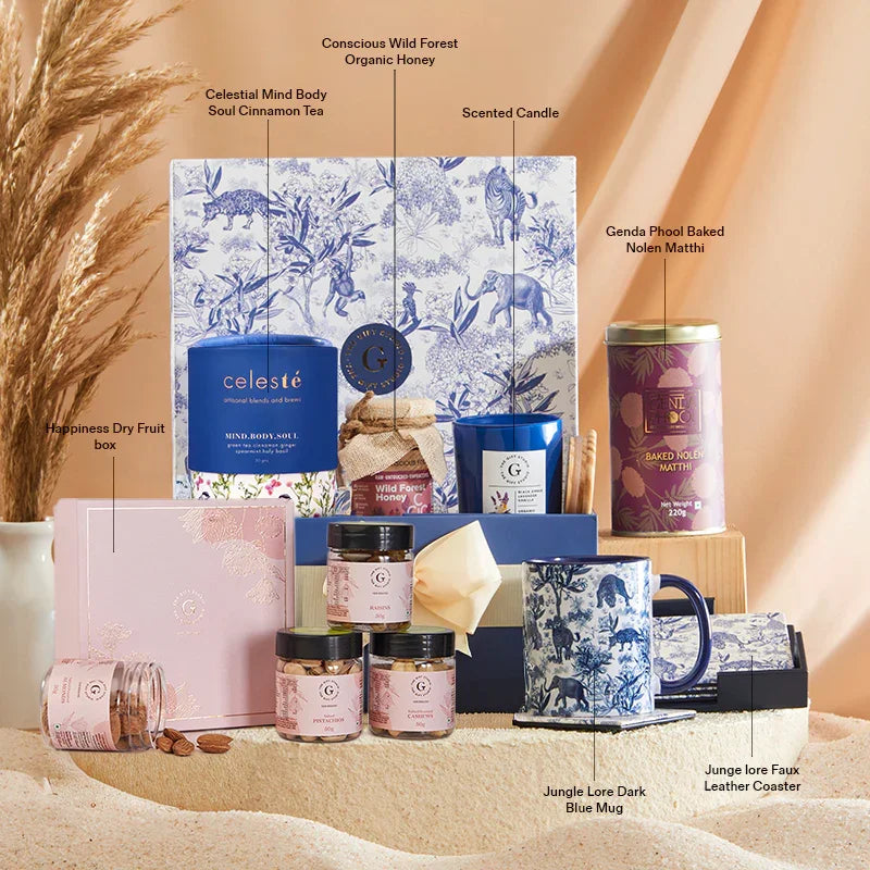 The High Tea Luxury Hamper products with individual identification labels