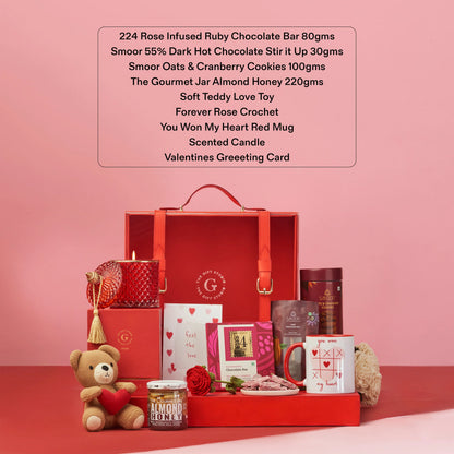 The Luxe Love Affair Hamper products shown with a clear list of all items.