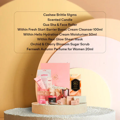 The Ultimate Sunday Reset Hamper shown with clear list of all items 