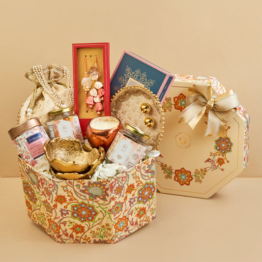 The Ultra Luxe Bhaiya Bhabhi Rakhi Hamper for International Shipping | Exclusive Global Delivery