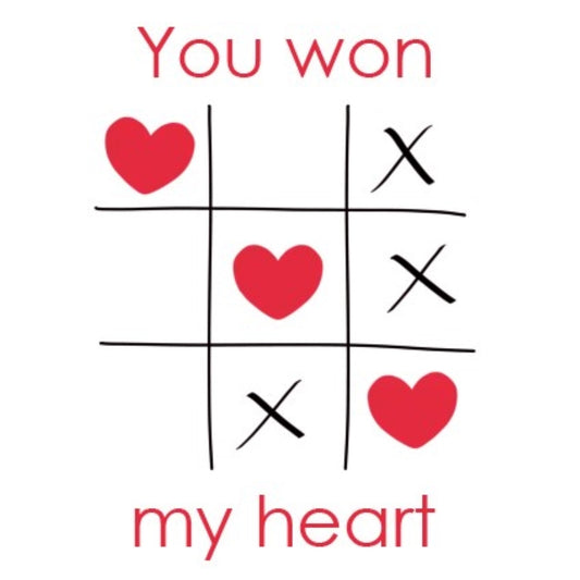 Tic Tac Toe Hearts Card - The Gift Studio