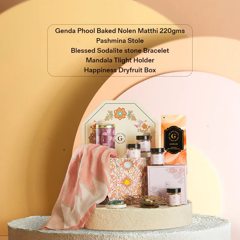 Timeless Elegance Hamper shown with clear list of all items 