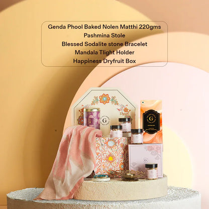 Timeless Elegance Hamper shown with clear list of all items 