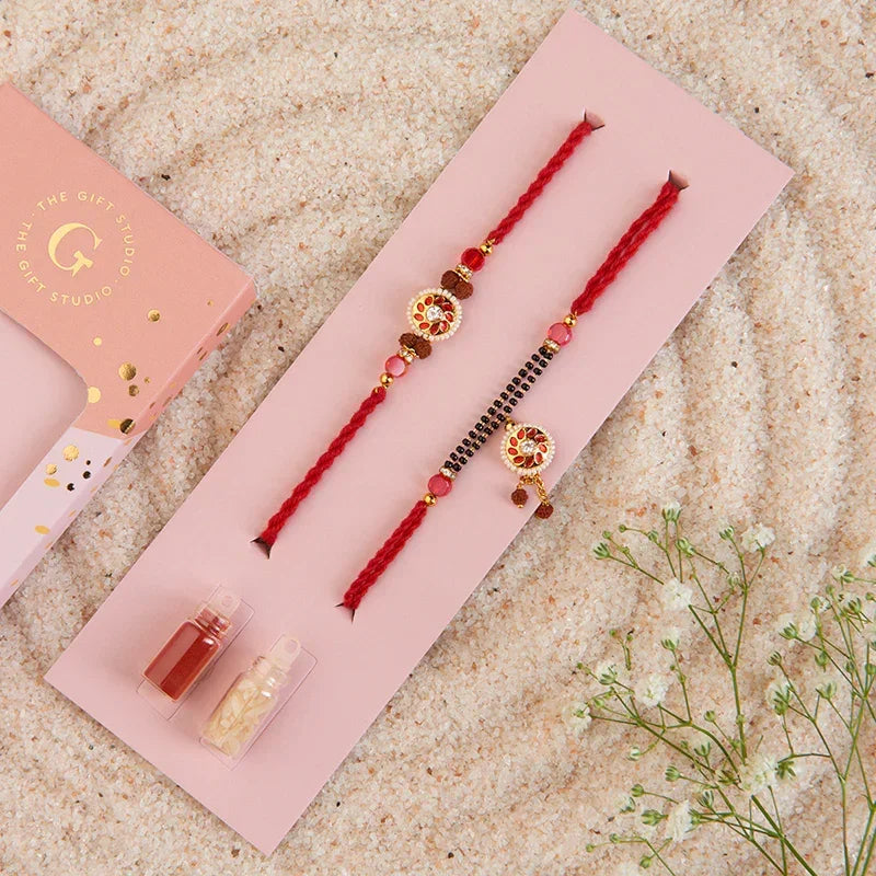Traditional Meenakari Bhaiya Bhabhi Rakhi_The Gift Studio