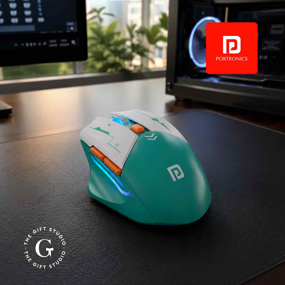Non-branded Teal computer mouse 