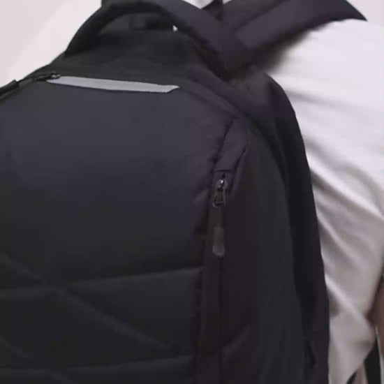 Black Jeff Max Backpack with TGS Logo and Jack & Jones Branding