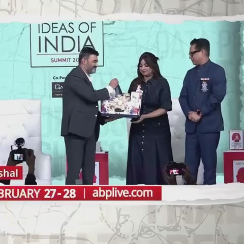 Collaboration of ABP news Ideas of India and The gift studio - Celebrities getting felicitated by Outdoors by Anamika Khanna Hamper