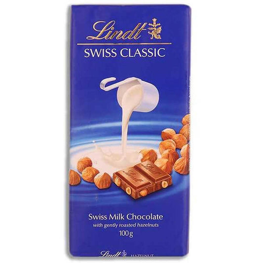 Lindt Swiss Classic Milk Hazelnut Chocolate 100G