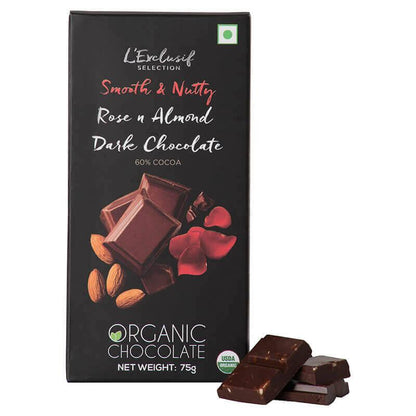 Le Org Chocolate Bar Rose Almond 75G - The Gift Studio