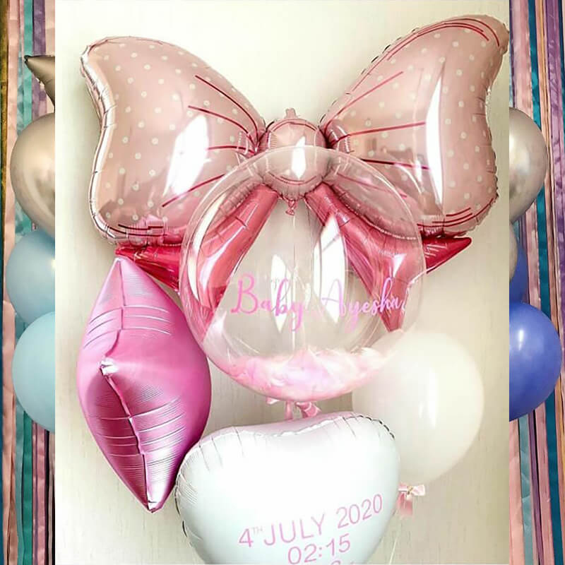 Fiocco Rosa, Clear Balloon, Star, Heart & Latex