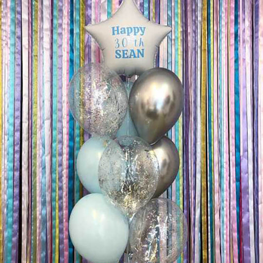Satin White Star Balloon, Confetti & Latex Balloons