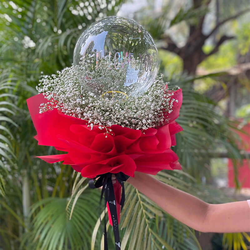 Mini Hand Bouquet With Customisable Balloon