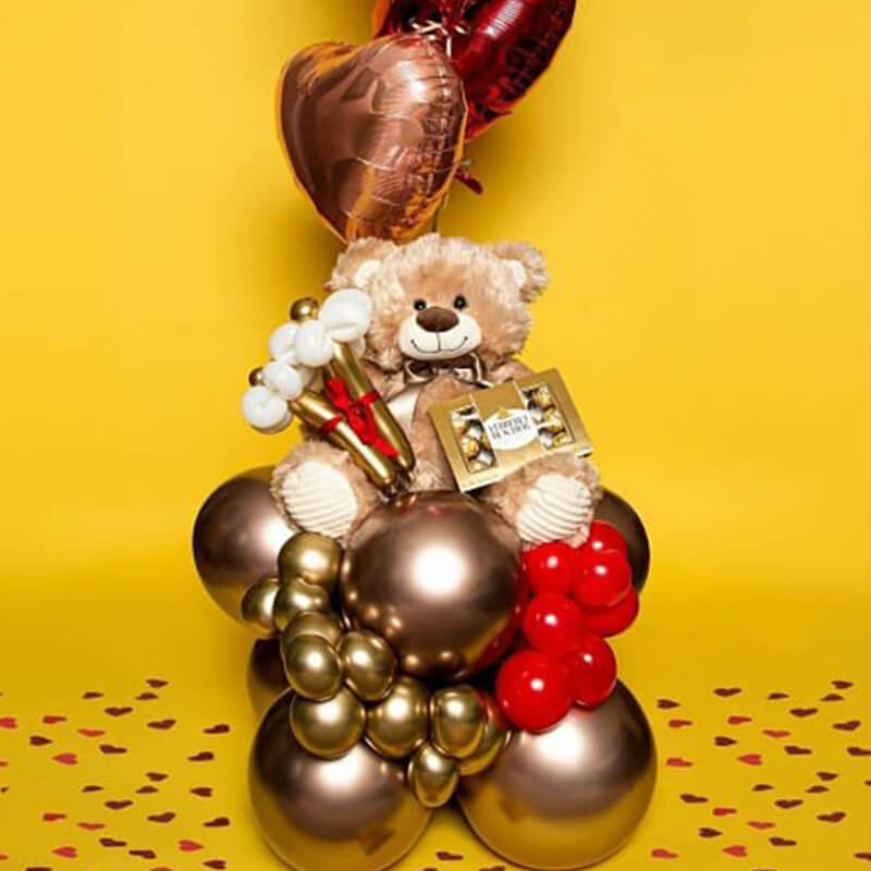 Heart Shape Balloon, Latex & Teddy
